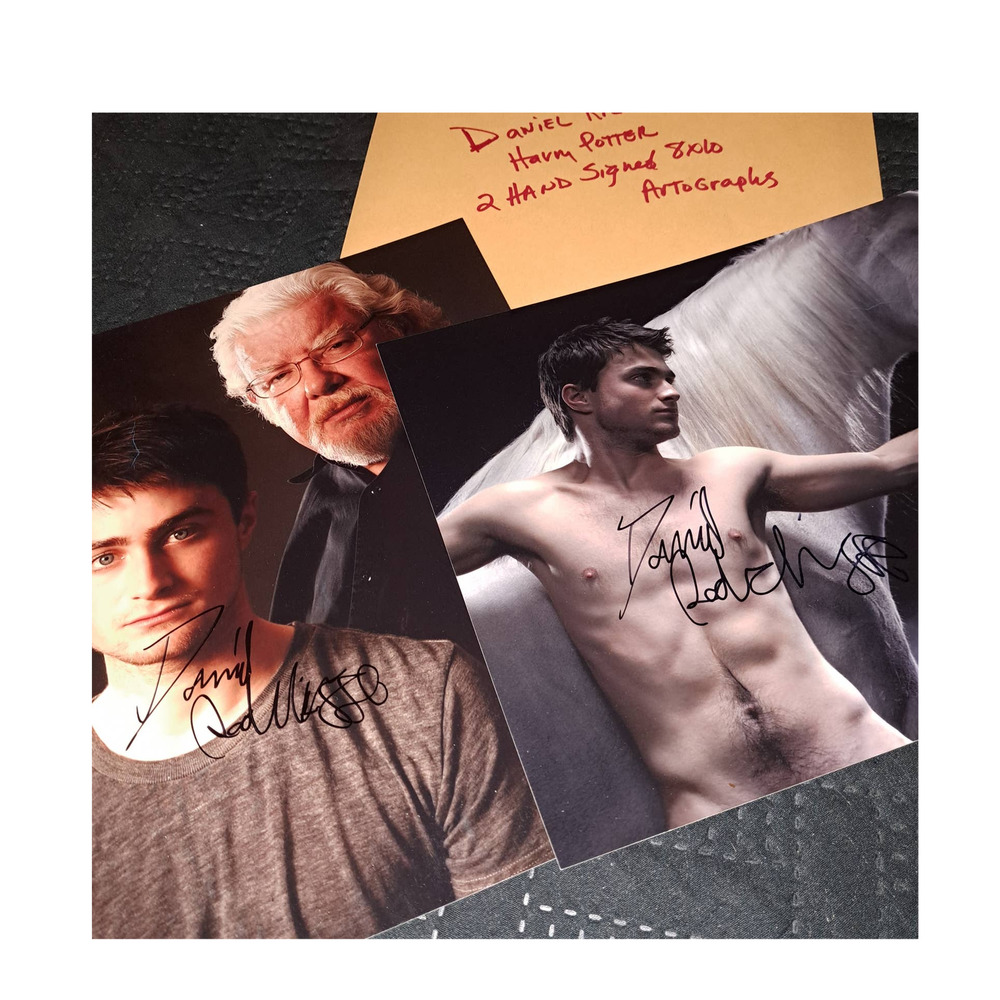 Autographed photos of Daniel Radcliff & with Richard Griffiths EQUUS